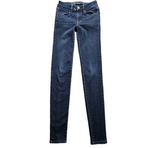 American Eagle Low Rise Jegging Jeans Womens 0 X-Long Blue Dark Stretch 24x32